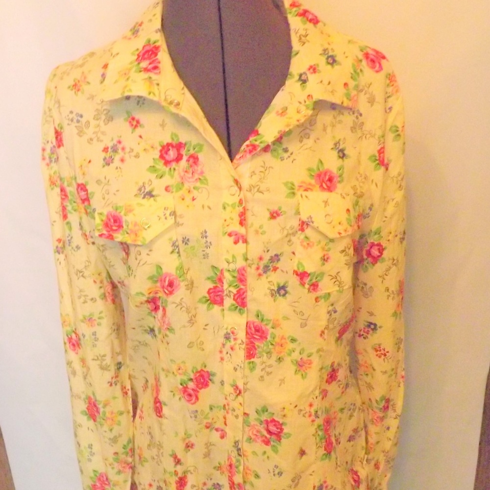 L.e.i. Western Style Blouse Floral Size Junior XXL